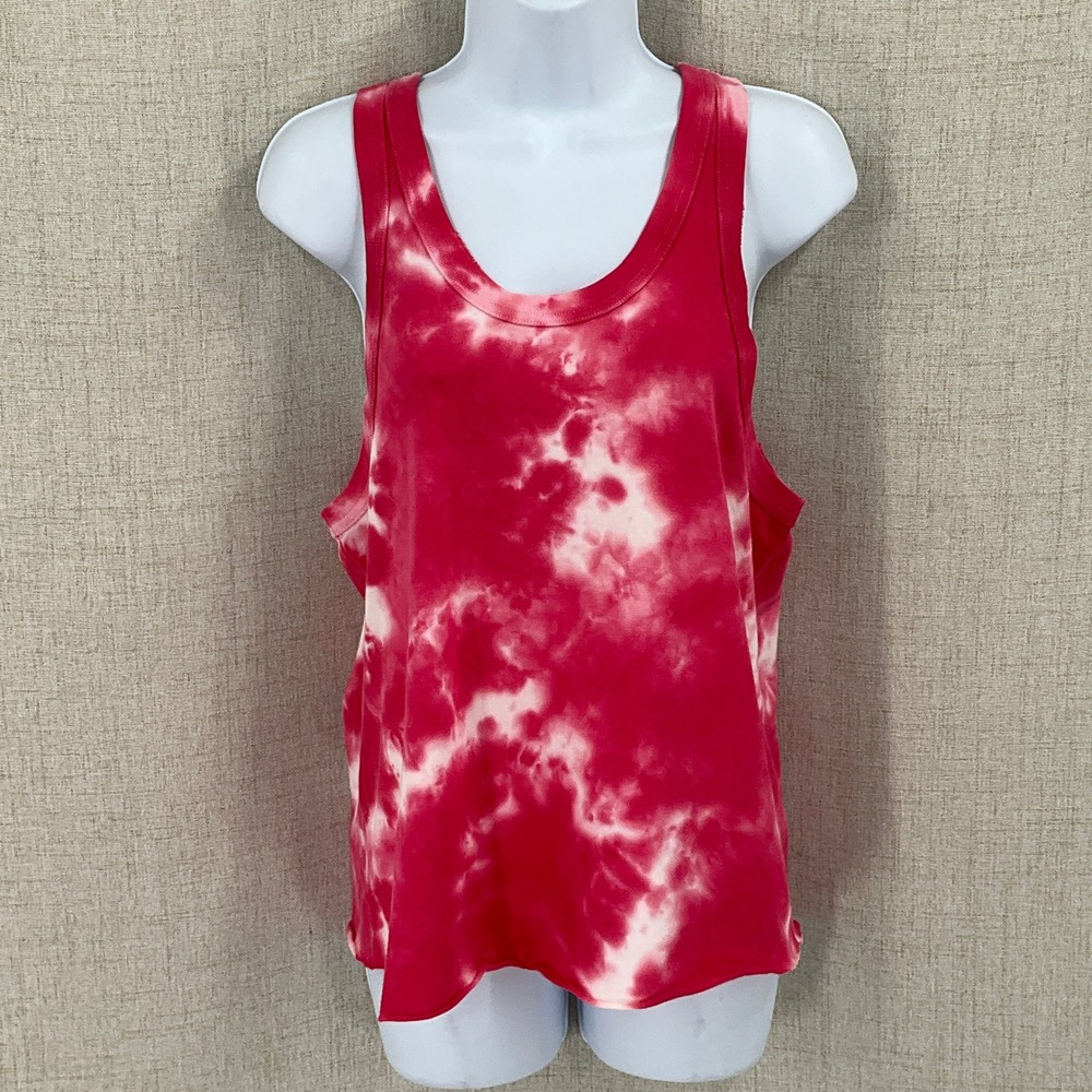 Sincerely Jules x Bandier Tank Women XL Pink Tie Dye Willow Scoop Neck NEW